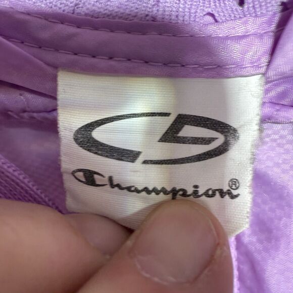 Champion Hooded Windbreaker Jacket Women’s Size L Purple Lightweight Zip-Up - Picture 5 of 8